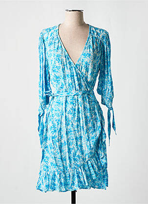 Robe mi-longue manches 3/4 manches 3/4 bleu FABIENNE CHAPOT femme