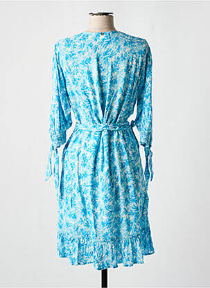 Robe mi-longue manches 3/4 manches 3/4 bleu FABIENNE CHAPOT femme