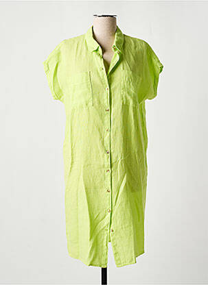 Robe mi-longue manches courtes manches courtes vert SIGNE NATURE femme