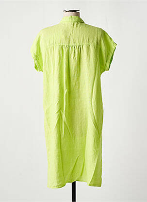 Robe mi-longue coupe fluide manches courtes vert SIGNE NATURE femme