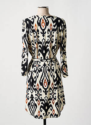 Robe mi-longue manches 3/4 manches 3/4 beige K-DESIGN femme