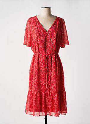 Robe mi-longue rouge CHRISTINE LAURE pour femme