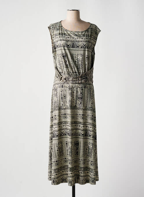 Robe longue imprimé fantaisie sans manche vert K-DESIGN femme