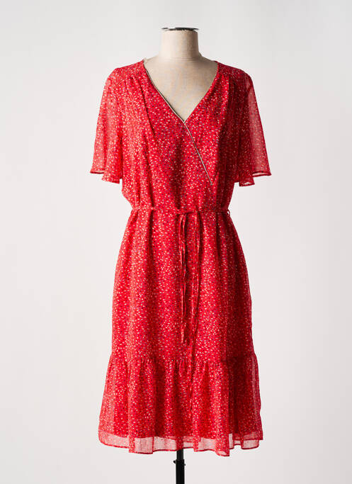 Robe mi-longue rouge CHRISTINE LAURE pour femme