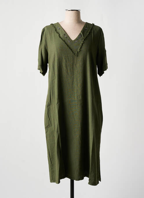 Robe mi-longue vert EAST DRIVE pour femme