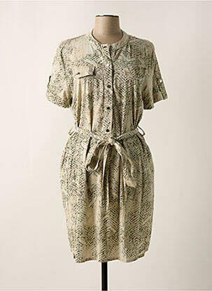 Robe mi-longue manches courtes manches courtes vert EVA KAYAN femme