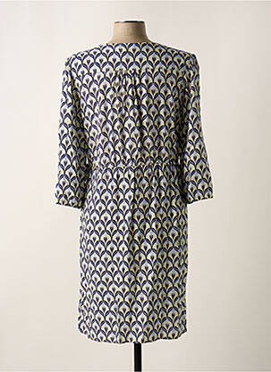 Robe mi-longue manches 3/4 manches 3/4 bleu JULIE GUERLANDE femme