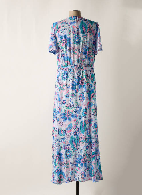 Robe longue manches courtes manches courtes bleu C'EST BEAU LA VIE femme