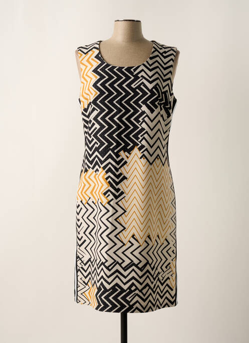 Robe mi-longue tissage crêpe sans manche jaune MERI & ESCA femme