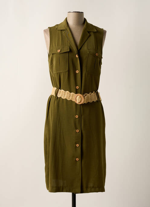 Robe mi-longue sans manche sans manche vert TINTA STYLE femme