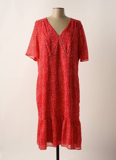 Robe mi-longue rouge CHRISTINE LAURE pour femme