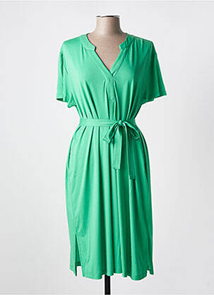Robe mi-longue manches courtes manches courtes vert YEST femme