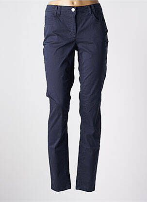 Pantalon slim tissage popeline taille normale bleu BRANDTEX femme