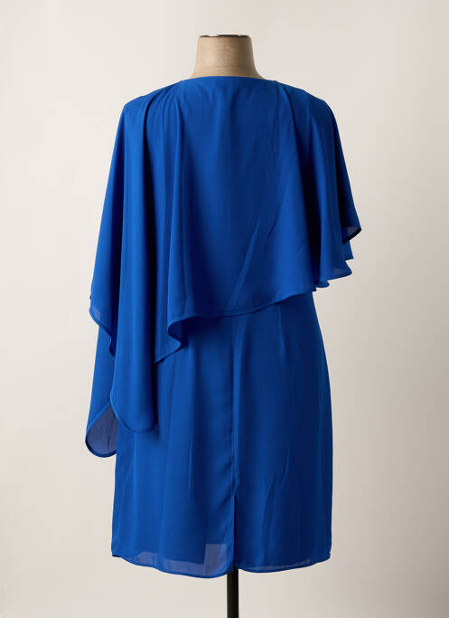 Robe mi-longue coupe fluide manches courtes bleu GREGORY PAT femme