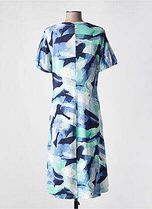 Robe mi-longue imprimé fantaisie manches courtes bleu BRANDTEX femme