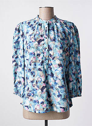 Blouse imprimé fantaisie manches 3/4 bleu BRANDTEX femme