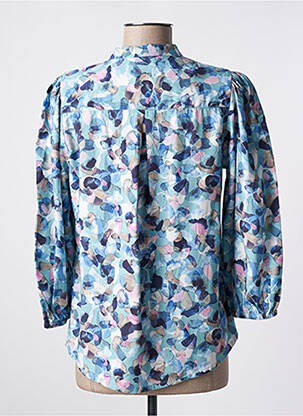 Blouse imprimé fantaisie manches 3/4 bleu BRANDTEX femme