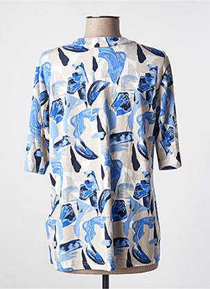 T-shirt manches mi-longues manches courtes bleu BRANDTEX femme