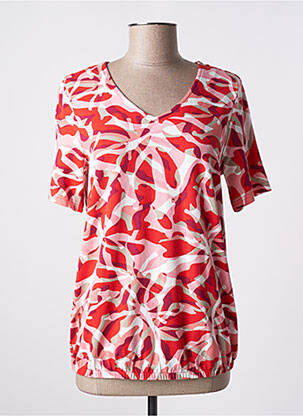 T-shirt imprimé fantaisie manches courtes rouge BRANDTEX femme