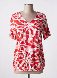 T-shirt imprimé fantaisie manches courtes rouge BRANDTEX femme