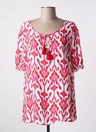Blouse imprimé fantaisie manches courtes rose YEST femme