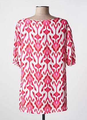 Blouse imprimé fantaisie manches courtes rose YEST femme
