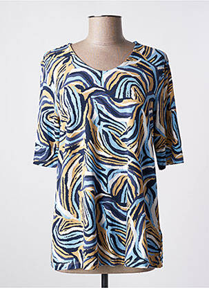 T-shirt stretch manches courtes bleu BRANDTEX femme