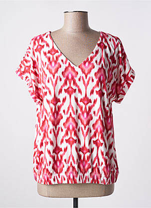 T-shirt imprimé fantaisie manches courtes rose YEST femme