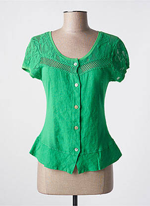 Chemisier manches courtes manches courtes vert MALOKA femme