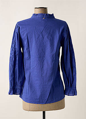 Chemisier coupe droite manches longues bleu FABIENNE CHAPOT femme