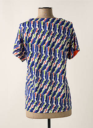 Top stretch manches courtes bleu SCORZZO femme