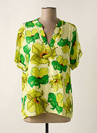 Blouse imprimé fleurs manches courtes vert SIGNE NATURE femme