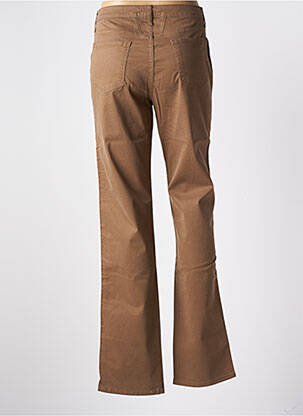 Pantalon droit fermeture zippée sous rabat boutonné marron CLOSED femme