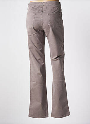 Pantalon droit fermeture zippée sous rabat boutonné gris CLOSED femme