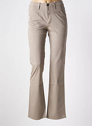 Pantalon droit fermeture zippée sous rabat boutonné gris CLOSED femme