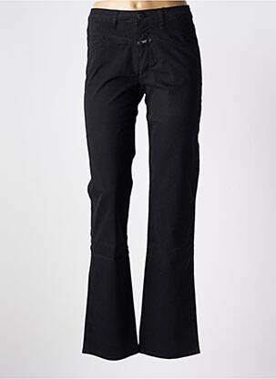 Pantalon droit fermeture zippée sous rabat boutonné noir CLOSED femme