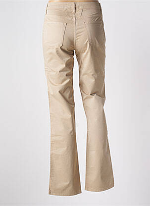 Pantalon droit fermeture zippée sous rabat boutonné beige CLOSED femme