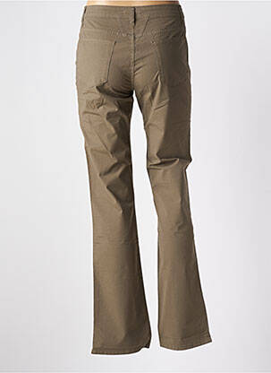 Pantalon droit fermeture zippée sous rabat boutonné vert CLOSED femme