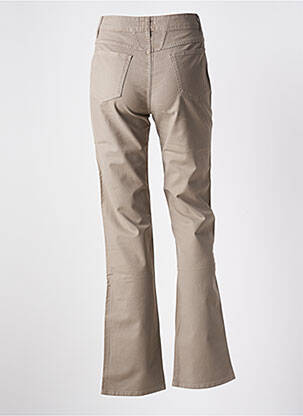Pantalon droit fermeture zippée sous rabat boutonné beige CLOSED femme
