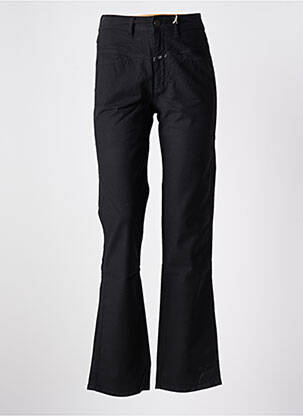 Pantalon droit fermeture zippée sous rabat boutonné noir CLOSED femme