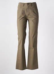 Pantalon droit fermeture zippée sous rabat boutonné vert CLOSED femme
