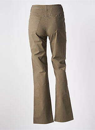 Pantalon droit fermeture zippée sous rabat boutonné vert CLOSED femme