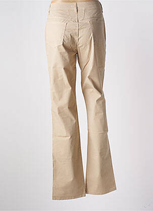 Pantalon droit fermeture zippée sous rabat boutonné beige CLOSED femme