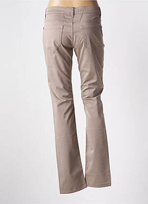 Pantalon droit fermeture zippée sous rabat boutonné beige CLOSED femme