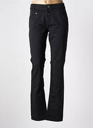 Pantalon droit fermeture zippée sous rabat boutonné noir CLOSED femme