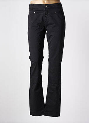 Pantalon droit fermeture zippée sous rabat boutonné noir CLOSED femme