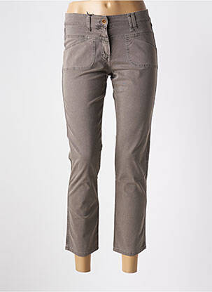 Pantalon 7/8 fermeture zippée sous rabat boutonné gris CLOSED femme