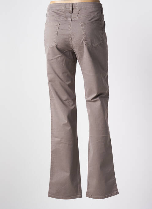 Pantalon droit fermeture zippée sous rabat boutonné gris CLOSED femme
