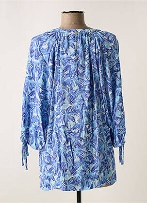 Chemisier tissage crêpe manches longues bleu FABIENNE CHAPOT femme