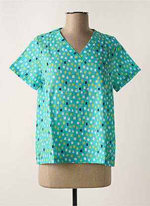 Blouse manches courtes manches courtes vert JUPER femme